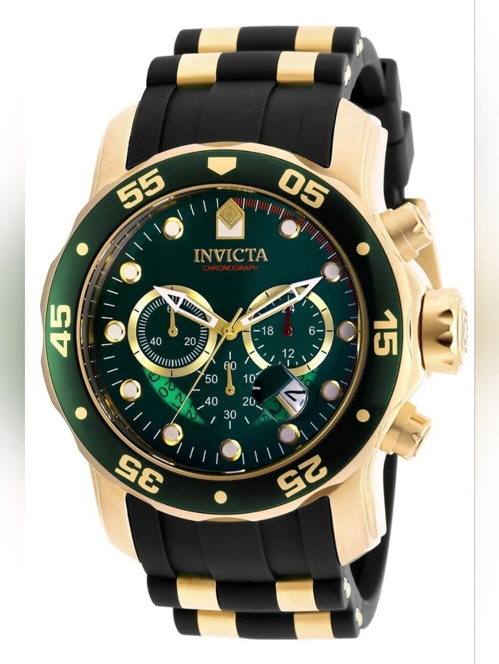 NWT Invicta Pro Diver SCUBA Men's Watch - 48mm. Gold, Black 6984 Chronograph
